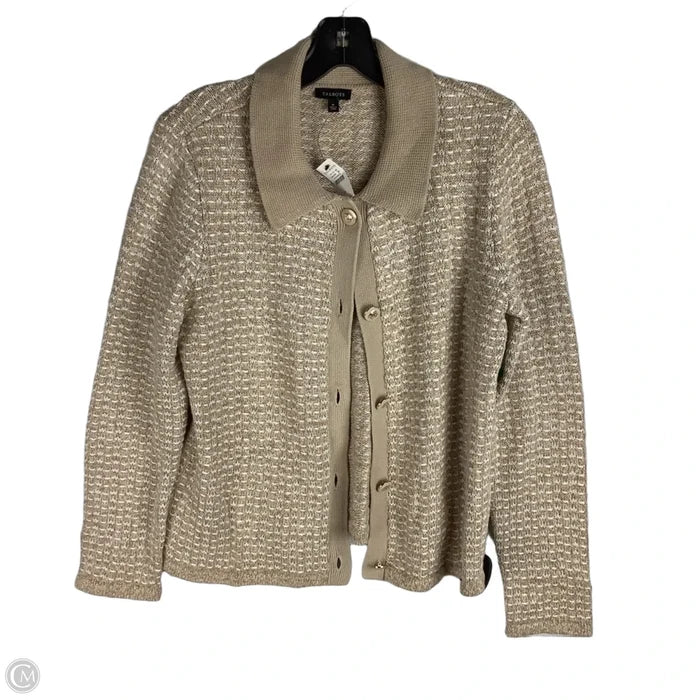 Sweater Cardigan By Talbots In Tan, Size: M