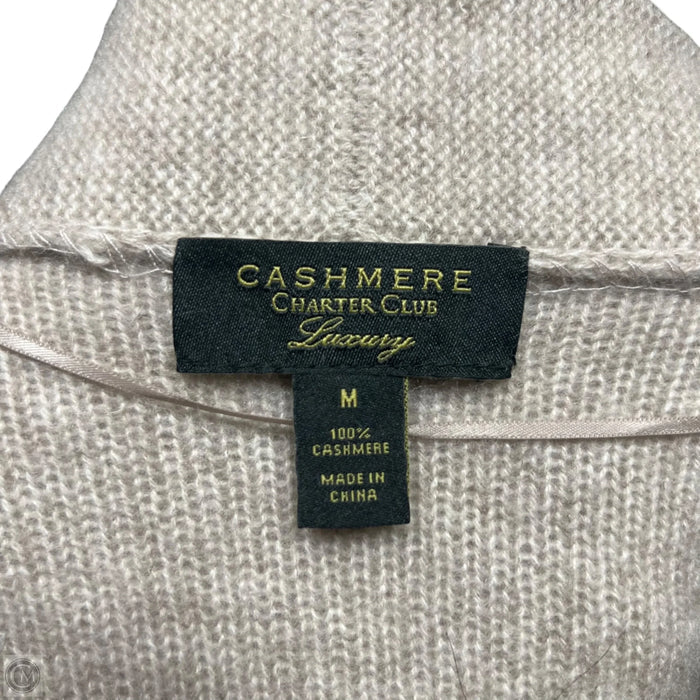 Sweater Cardigan Cashmere By Charter Club In Taupe, Size: M