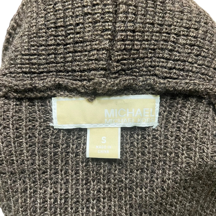 Sweater Cardigan Designer By Michael Kors In Chocolate, Size: S