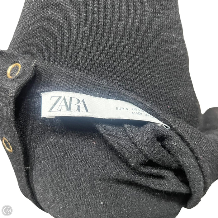 Sweater Short Sleeve By Zara In Black, Size: S