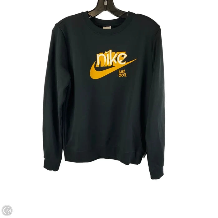Sweatshirt Collar By Nike In Black & Yellow, Size: S