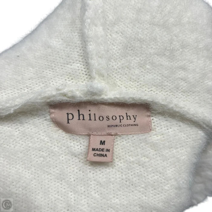 Sweatshirt Hoodie By Philosophy In Cream, Size: M