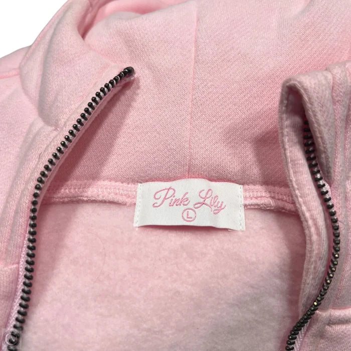Sweatshirt Hoodie By Pink Lily In Pink, Size: L