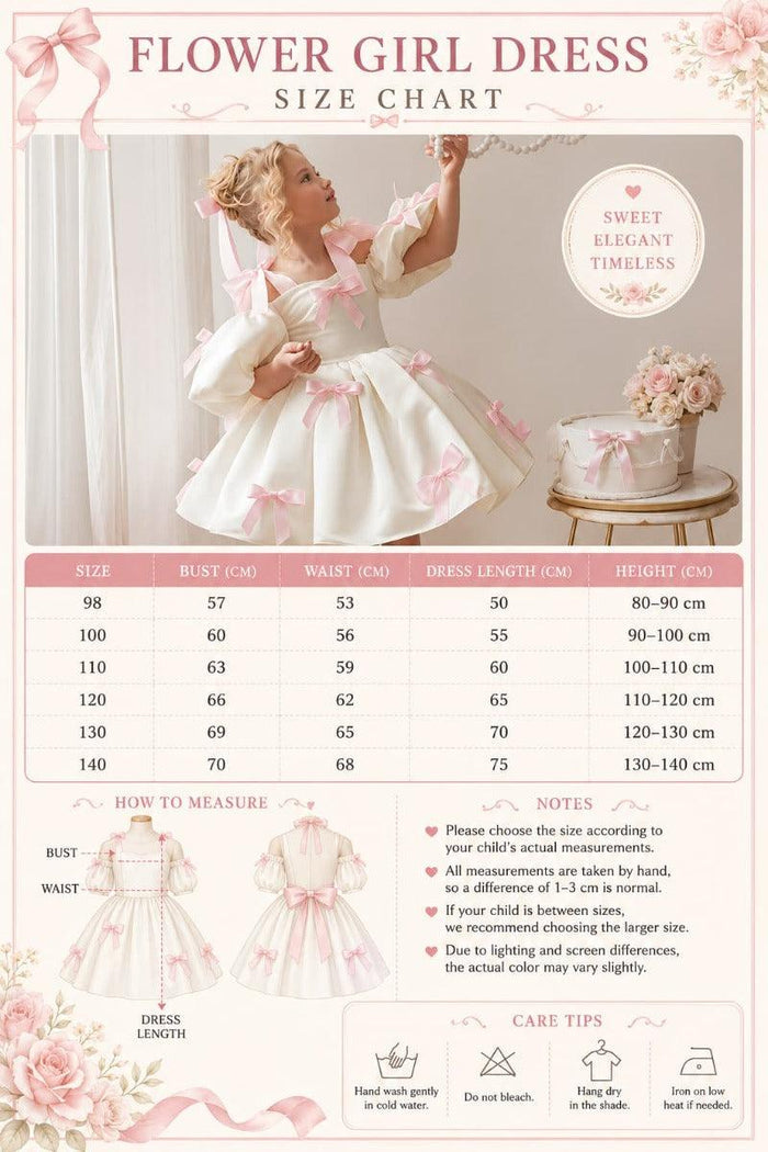 Sweet Satin Cold Shoulder Puff Sleeves Bow Details Flower Girl Dresses 994215152061