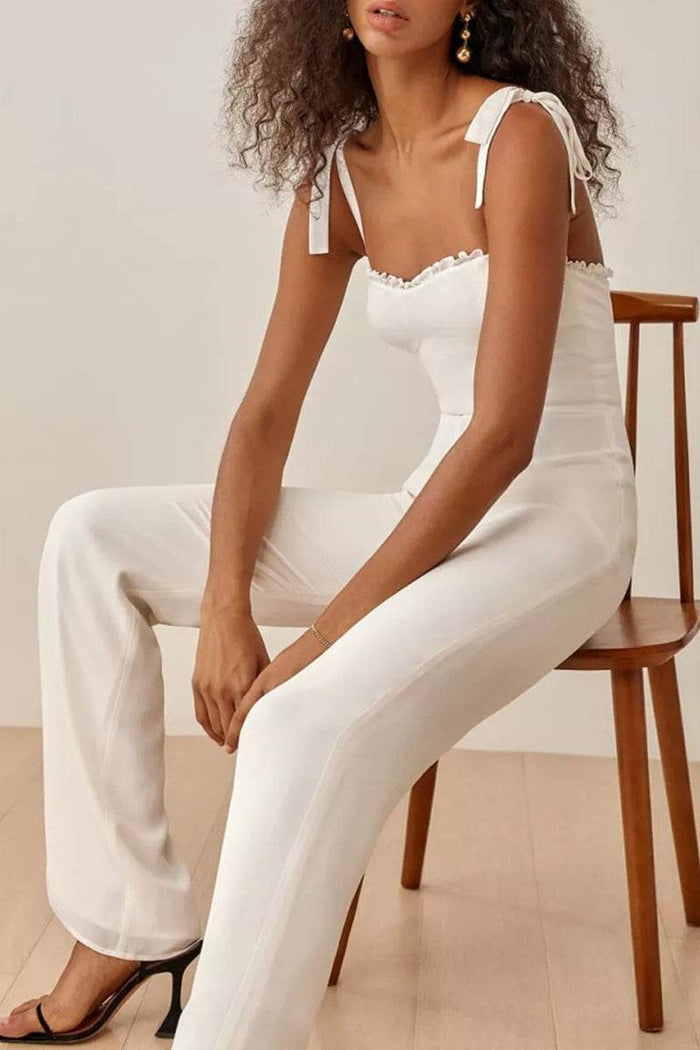 Sweetheart Floor Length Chiffon Wedding Jumpsuit 904145641844 - COCOMELODY