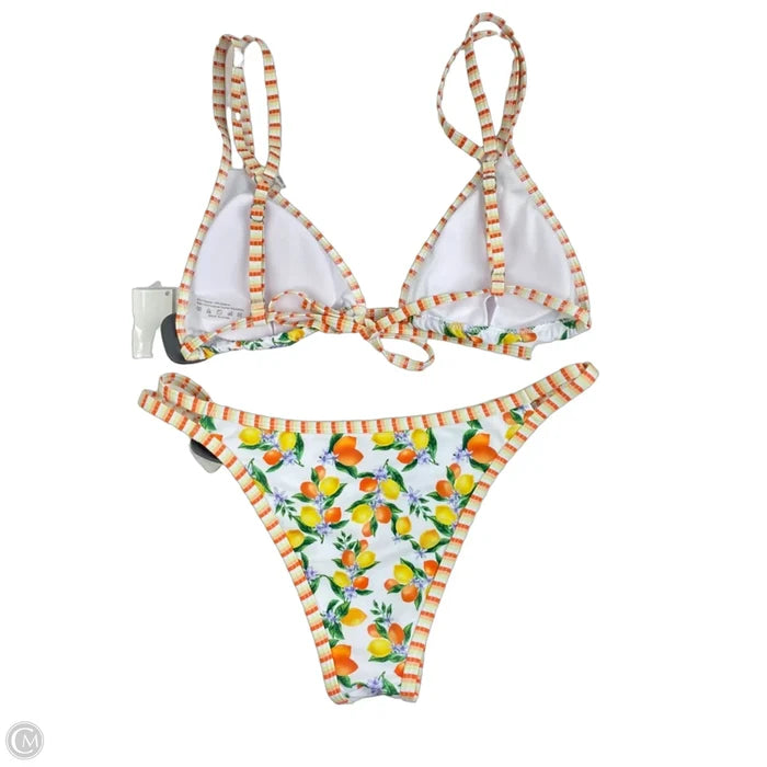 Swimsuit 2pc By Clothes Mentor In Orange & Yellow, Size: L