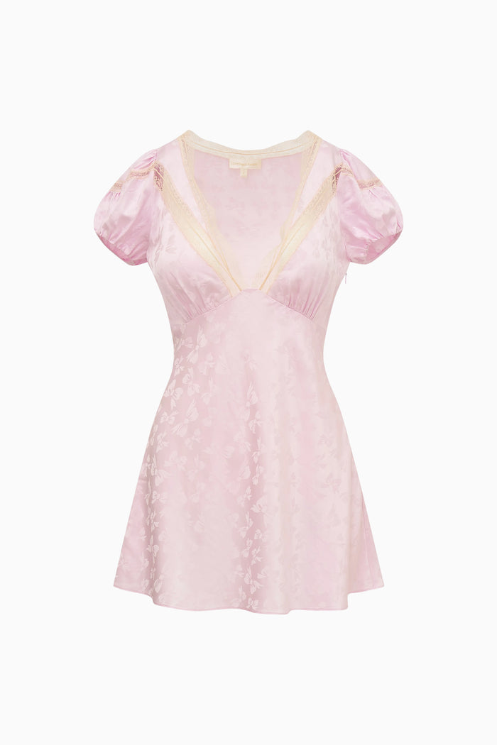Sylara Silk-Blend Bow Jacquard Mini Dress