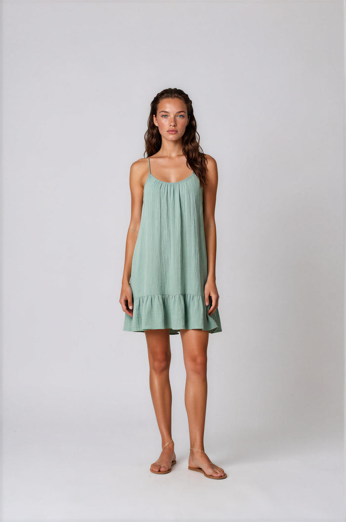 Dresses APLA Taf Shiny Mini Strap Dress Beige O/S / Beige Apoella