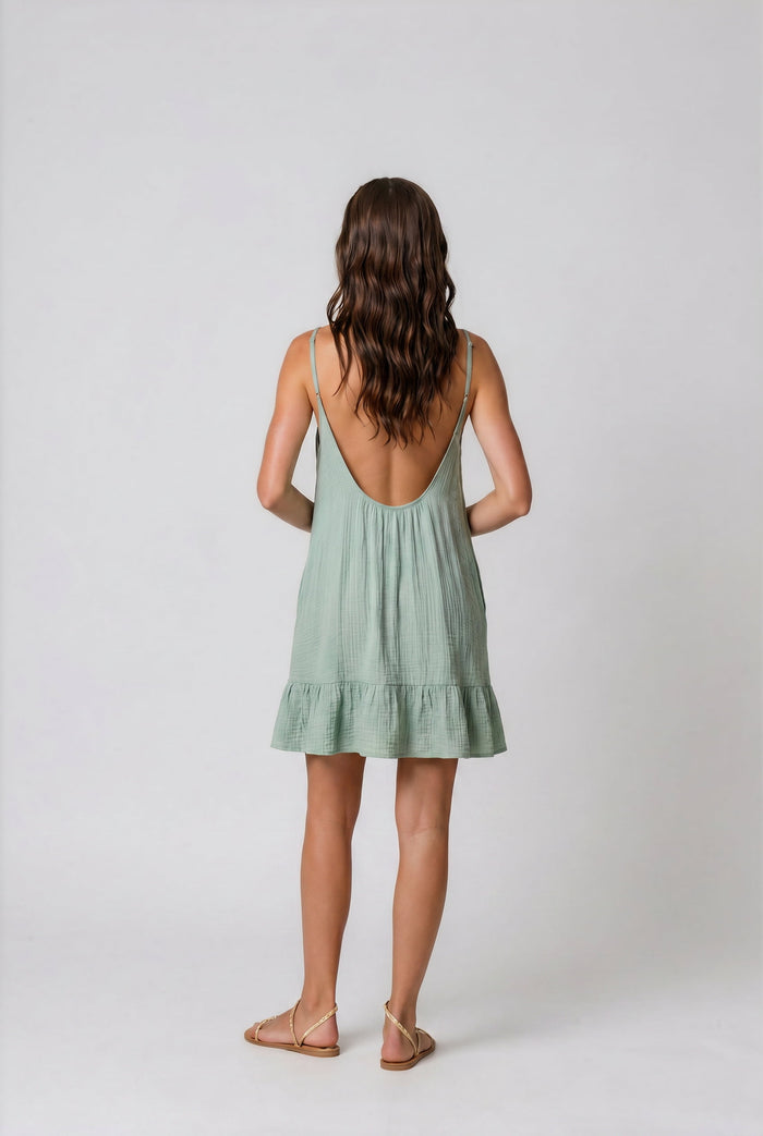Dresses APLA Taf Shiny Mini Strap Dress Beige O/S / Beige Apoella