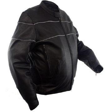 Additional view of the Eagle Leather Tall Reflective jacket showing the zipper-controlled venting system