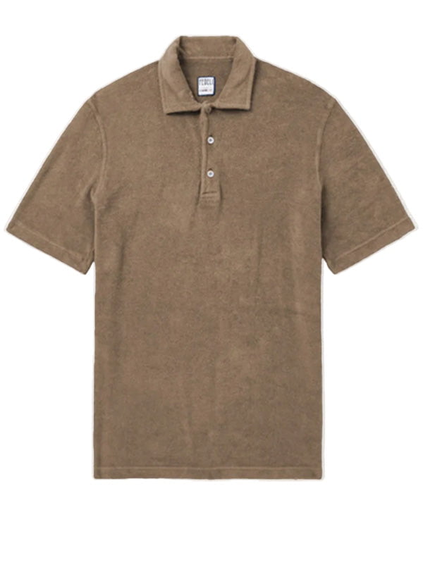 Polos Fedeli Terry Button Polo Grey/Beige Apoella