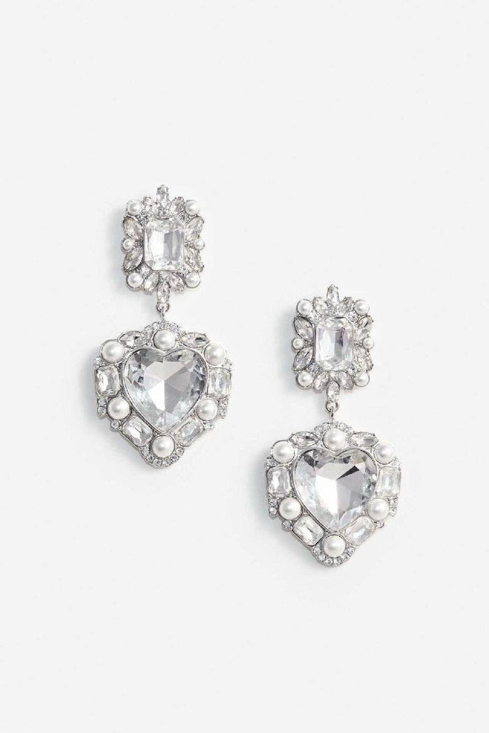 The all-diamond water drop necklace Earrings shines brightly 687113709121 - COCOMELODY