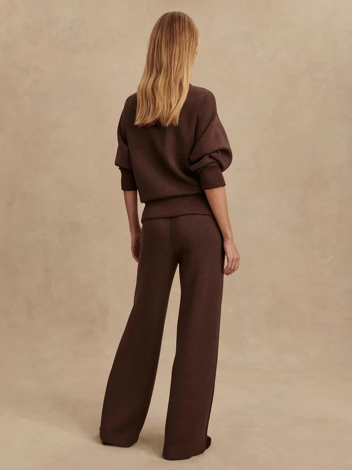 Pants Varley The Wide Leg Pant 30 Coffee Bean Marl Apoella