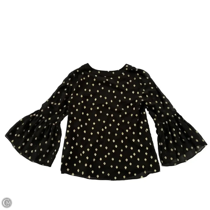 Top 3/4 Sleeve Designer By Lilly Pulitzer In Black & Gold, Size: Xs