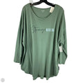 Top Long Sleeve Basic By Wonderly In Green, Size: 3x