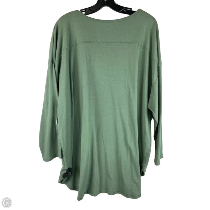 Top Long Sleeve Basic By Wonderly In Green, Size: 3x