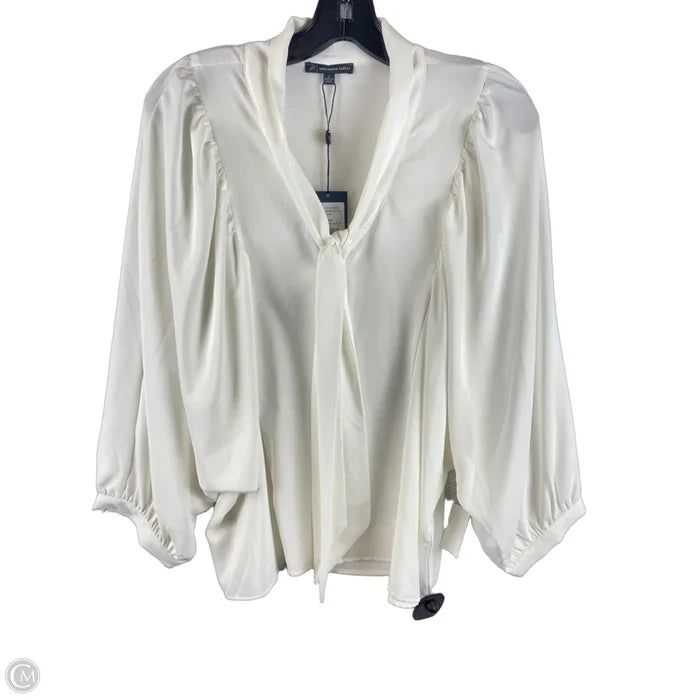 Top Long Sleeve By Adrianna Papell In White, Size: L