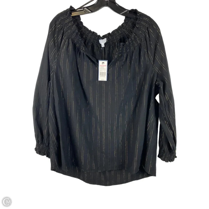 Top Long Sleeve By Crown And Ivy In Black, Size: Xl