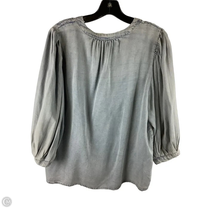 Top Long Sleeve By Entro In Blue Denim, Size: S