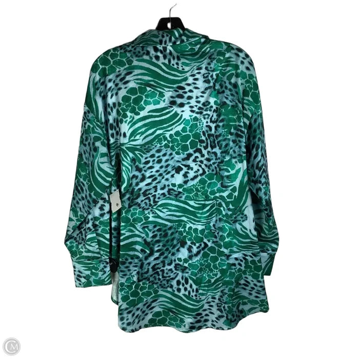 Top Long Sleeve By Entro In Green, Size: L