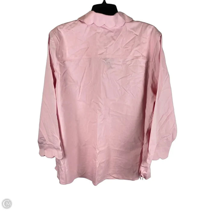 Top Long Sleeve By Foxcroft In Pink, Size: 1x
