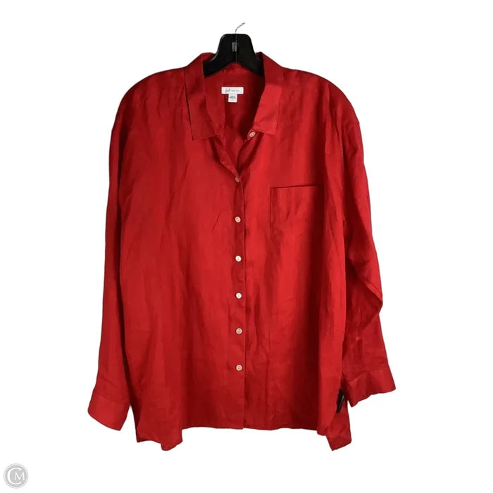 Top Long Sleeve By J. Jill In Red, Size: L