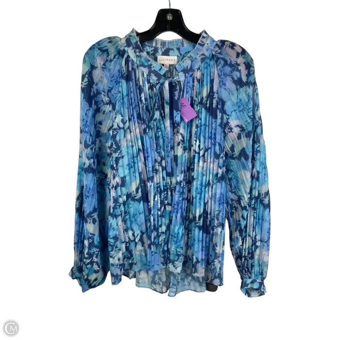 Top Long Sleeve By Lucy Paris In Blue, Size: L