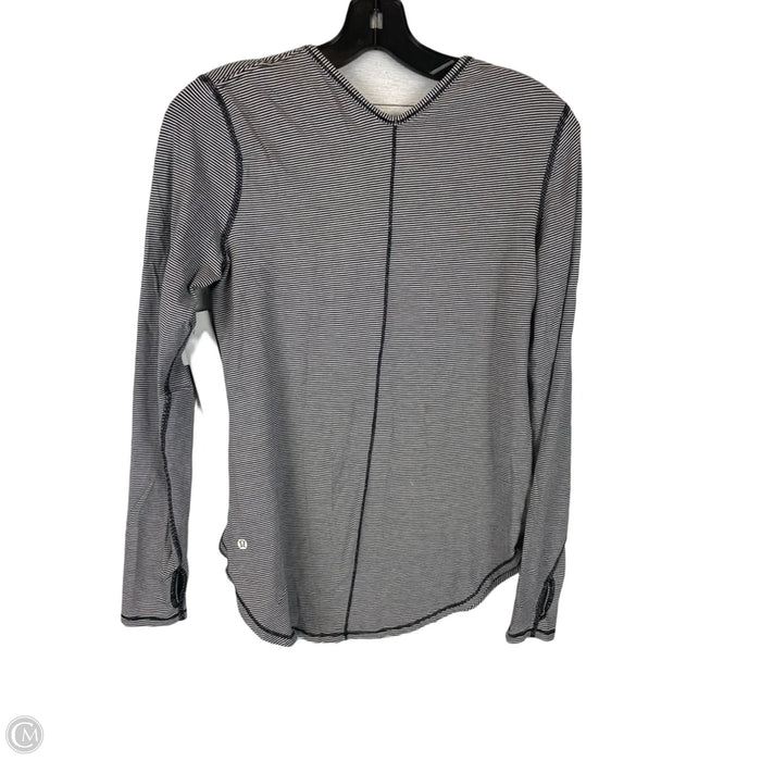 Top Long Sleeve By Lululemon In Black & White, Size: 6