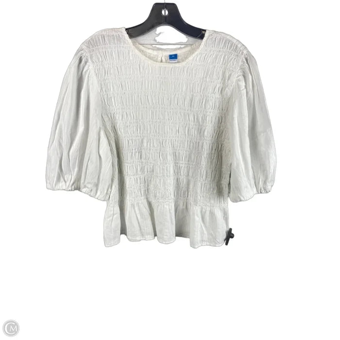 Top Long Sleeve By Old Navy In White, Size: Xl