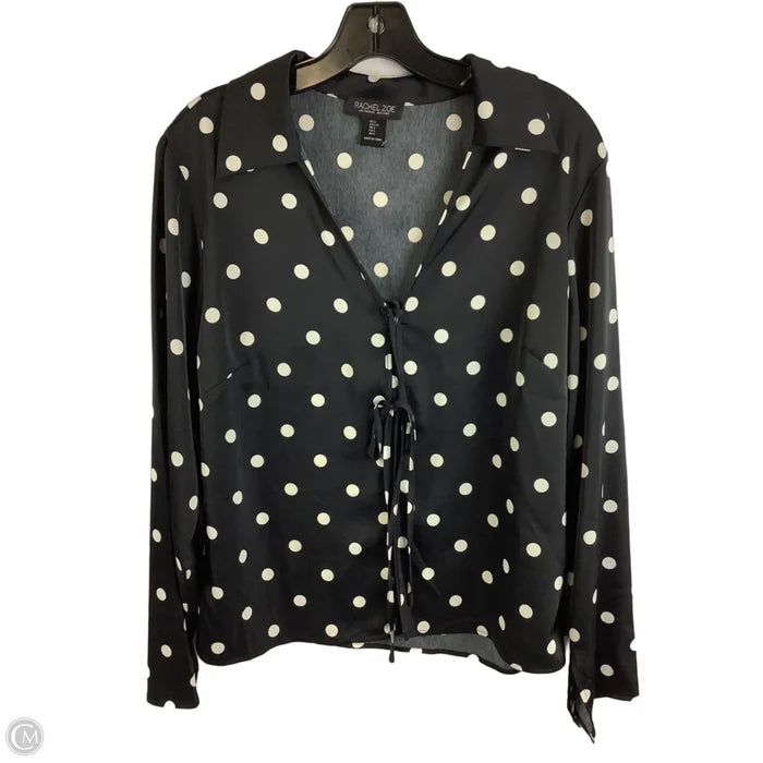 Top Long Sleeve By Rachel Zoe In Polkadot Pattern, Size: L