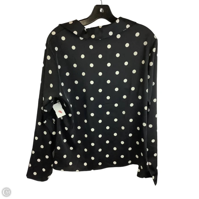 Top Long Sleeve By Rachel Zoe In Polkadot Pattern, Size: L
