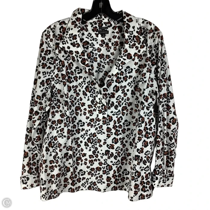 Top Long Sleeve By Talbots In Animal Print, Size: Xl