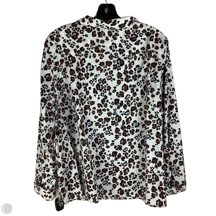 Top Long Sleeve By Talbots In Animal Print, Size: Xl
