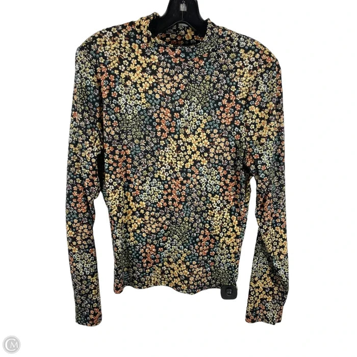 Top Long Sleeve By Willow & Root In Floral Print, Size: L
