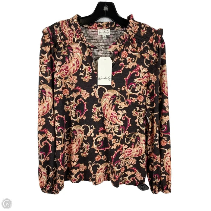 Top Long Sleeve By Wonderly In Multi-colored, Size: S