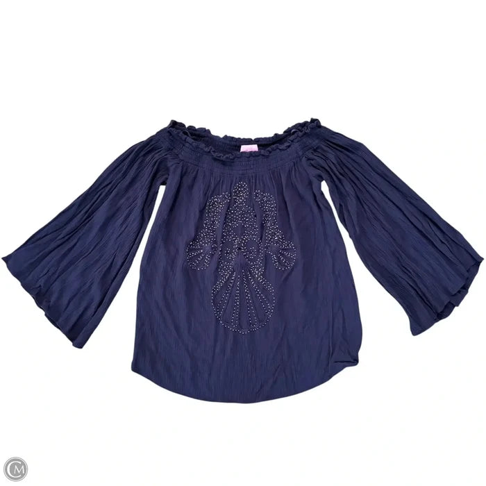 Top Long Sleeve Designer By Lilly Pulitzer In Blue, Size: Xs