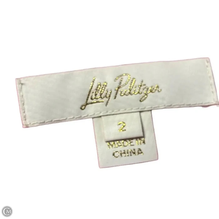 Top Long Sleeve Designer By Lilly Pulitzer In Gold & Pink, Size: Xs