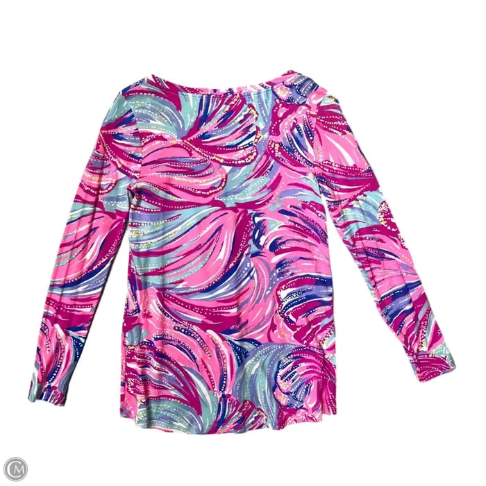 Top Long Sleeve Designer By Lilly Pulitzer In Pink & Purple, Size: Xs