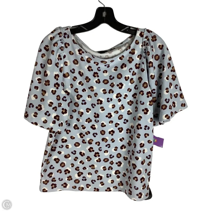 Top Short Sleeve By Ann Taylor In Animal Print, Size: S