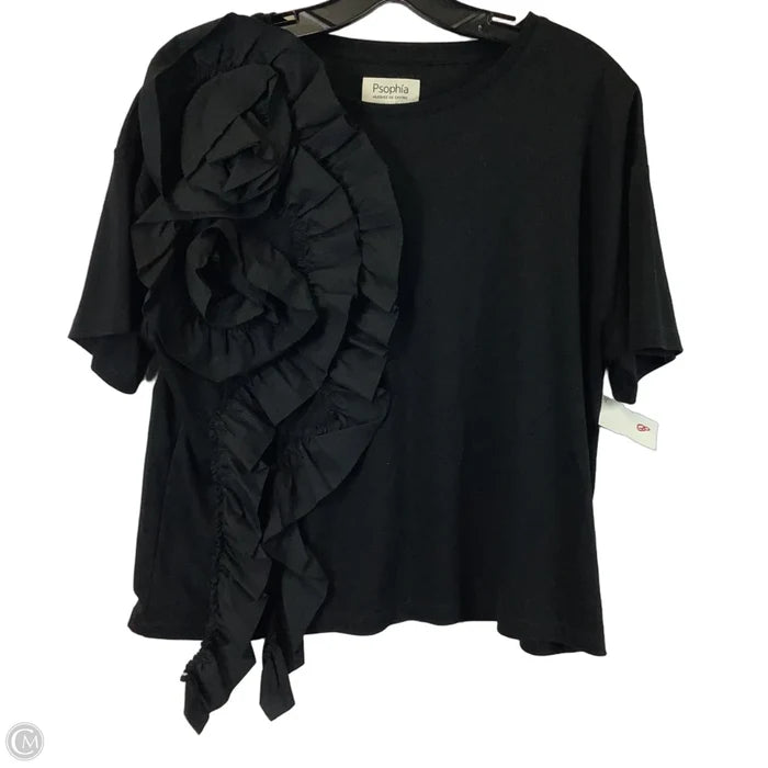 Top Short Sleeve By Cmb In Black, Size: S