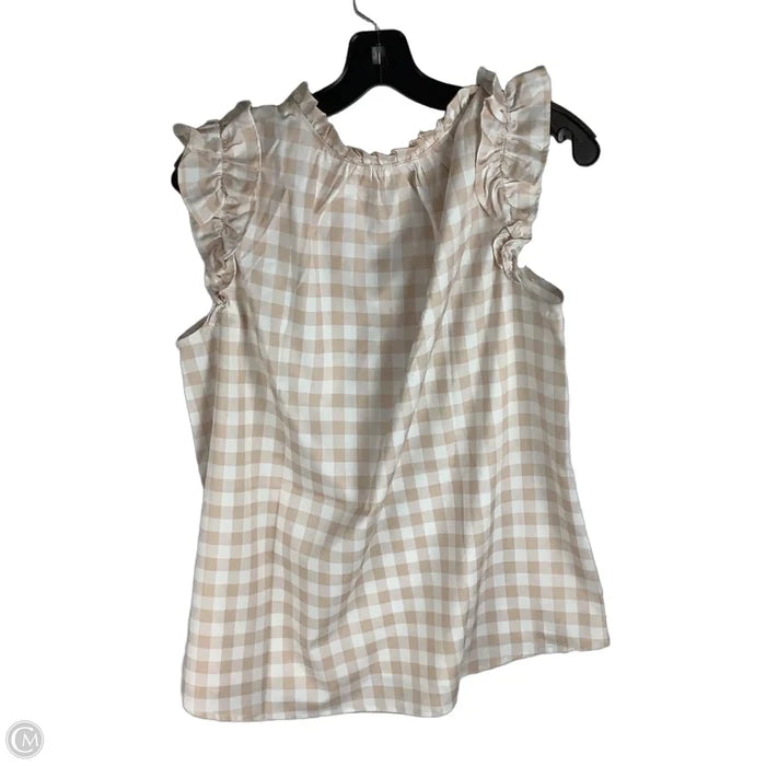 Top Short Sleeve By Cmc In Checkered Pattern, Size: Xl