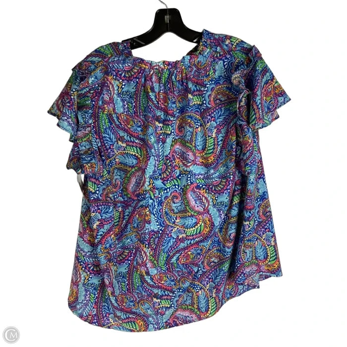 Top Short Sleeve By Emily Wonder In Blue, Size: 1x
