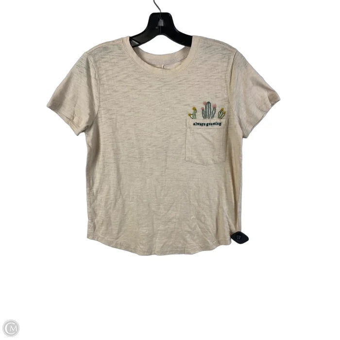 Top Short Sleeve By Pilcro In Tan, Size: S