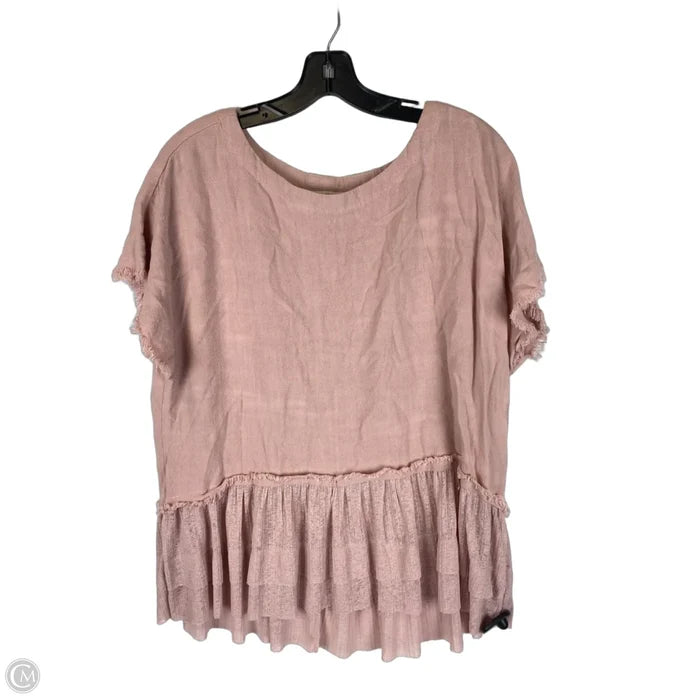 Top Short Sleeve By Umgee In Pink, Size: S