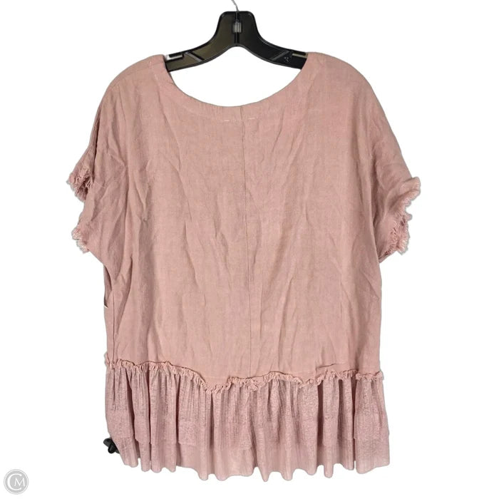 Top Short Sleeve By Umgee In Pink, Size: S