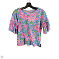 Top Short Sleeve Designer By Lilly Pulitzer In Black & Pink, Size: Xs