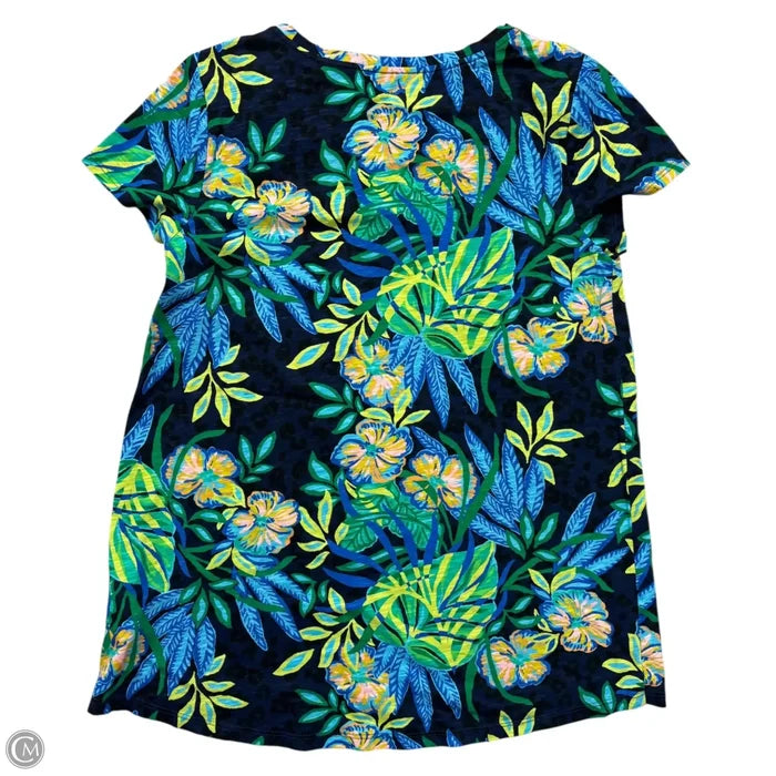 Top Short Sleeve Designer By Lilly Pulitzer In Navy, Size: S
