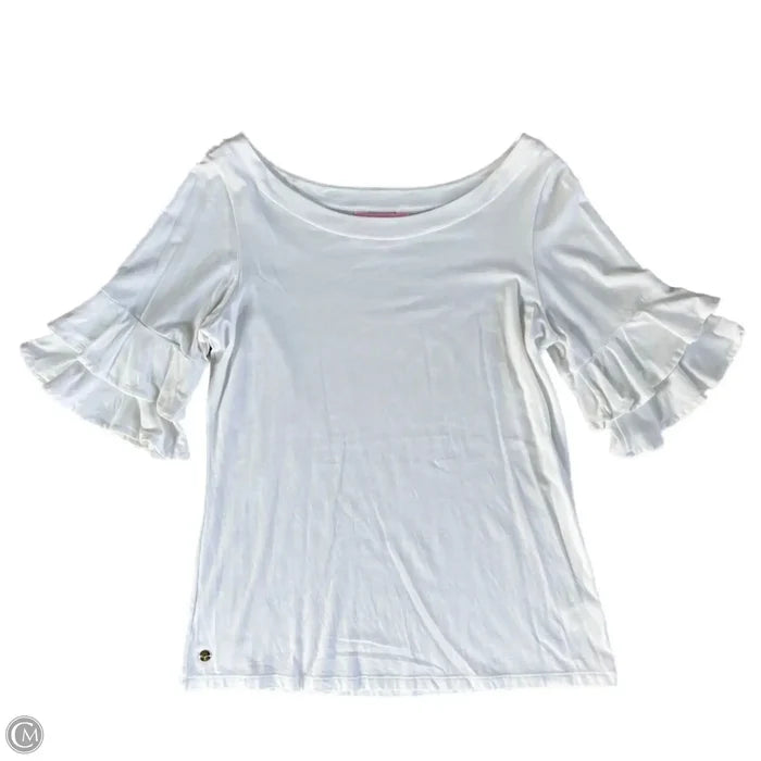 Top Short Sleeve Designer By Lilly Pulitzer In White, Size: S