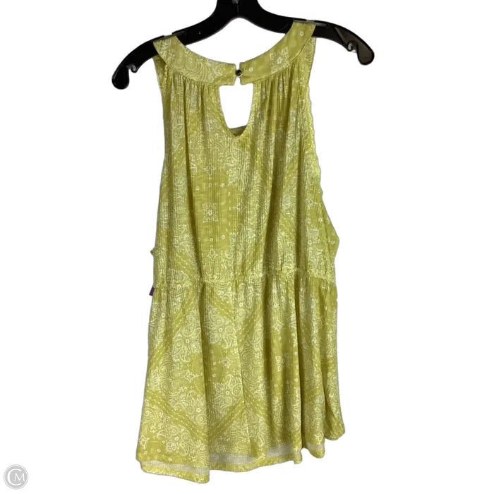 Top Sleeveless By Cato In Yellow, Size: 2x (22/24)