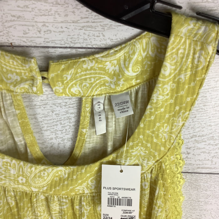Top Sleeveless By Cato In Yellow, Size: 2x (22/24)